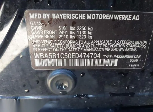 WBA5B1C50ED474704 2014 2014 BMW 5 Series- 535I 9