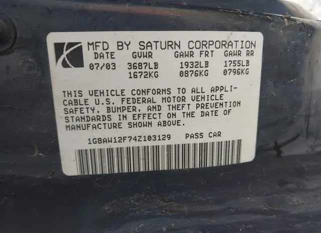 1G8AW12F74Z103129 2004 2004 Saturn Ion- 3 9