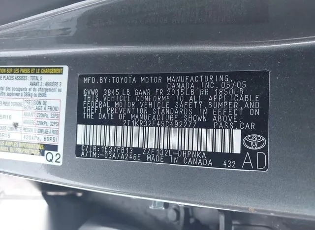 2T1KR32E45C492277 2005 2005 Toyota Matrix- XR 9