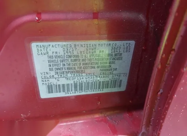 3N1AB7AP9HY285353 2017 2017 Nissan Sentra- SV 9