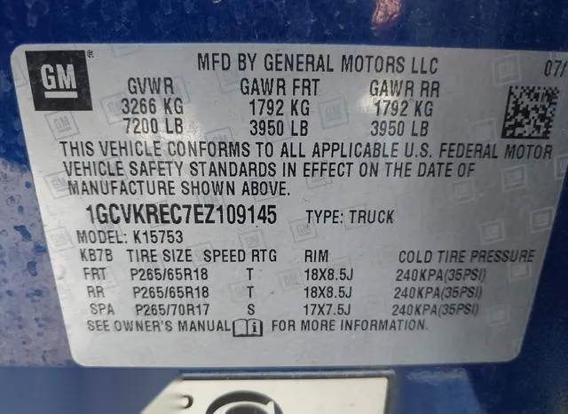 1GCVKREC7EZ109145 2014 2014 Chevrolet Silverado 1500- LT 9