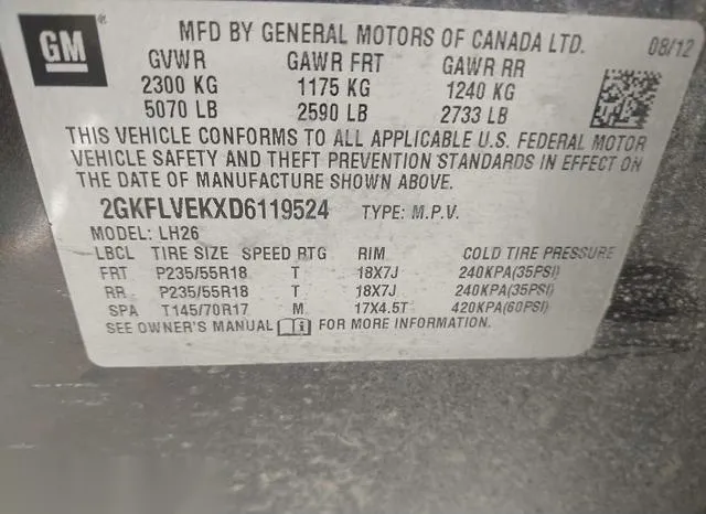 2GKFLVEKXD6119524 2013 2013 GMC Terrain- Slt-1 9