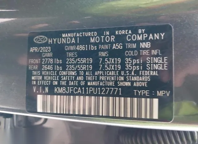 KM8JFCA11PU127771 2023 2023 Hyundai Tucson- Hybrid Sel Conv 9