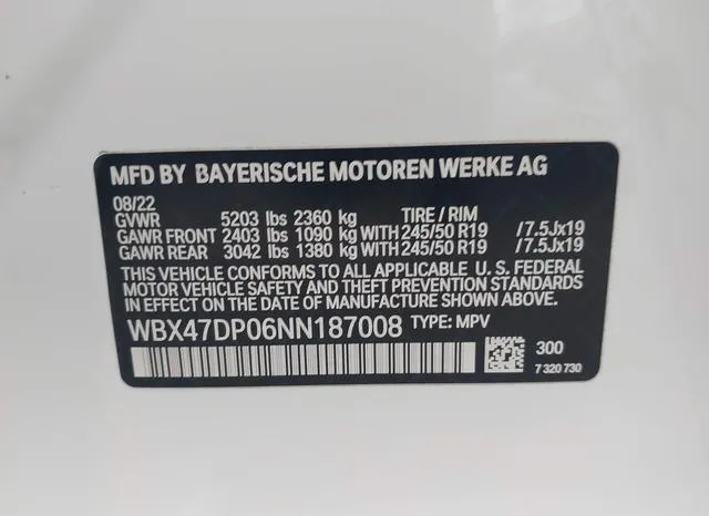 WBX47DP06NN187008 2022 2022 BMW X3- Sdrive30I 9