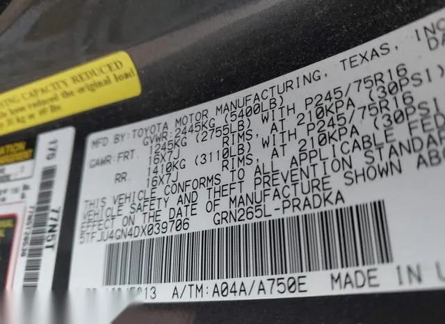 5TFJU4GN4DX039706 2013 2013 Toyota Tacoma- Double Cab Preru 9