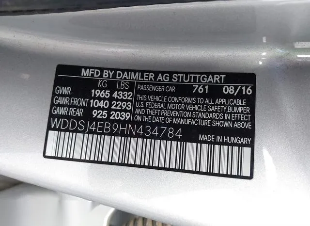 WDDSJ4EB9HN434784 2017 2017 Mercedes-Benz CLA 250 9