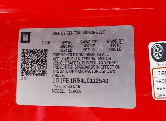 1G1FB1RS4L0112540 2020 2020 Chevrolet Camaro- Rwd  1Lt 9