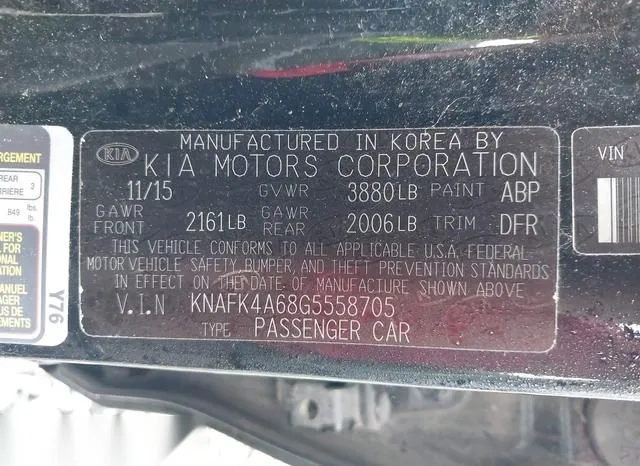 KNAFK4A68G5558705 2016 2016 KIA Forte- LX 9