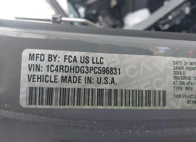 1C4RDHDG3PC596831 2023 2023 Dodge Durango- Gt Launch Editio 9