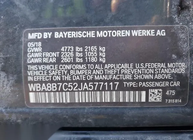 WBA8B7C52JA577117 2018 2018 BMW 3 Series- 340I Xdrive 9