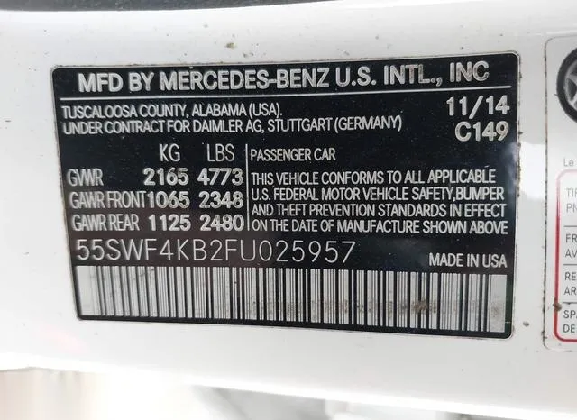 55SWF4KB2FU025957 2015 2015 Mercedes-Benz C 300- 4Matic/Lux 9