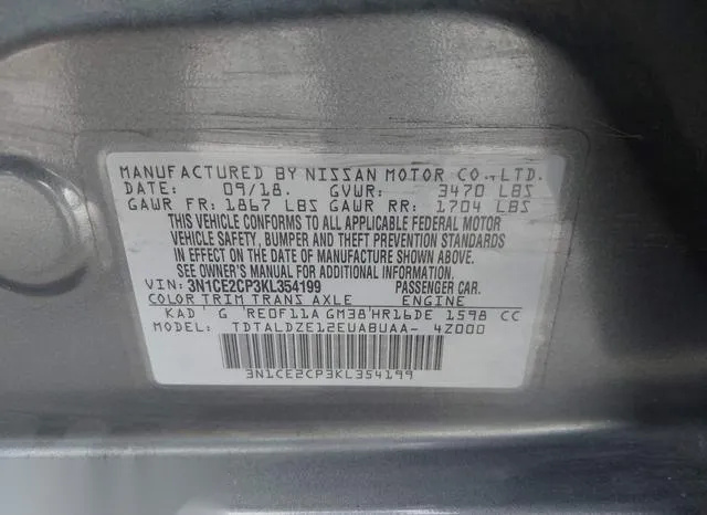 3N1CE2CP3KL354199 2019 2019 Nissan Versa- Note SV 9