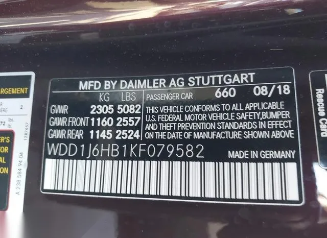 WDD1J6HB1KF079582 2019 2019 Mercedes-Benz E-Class- E450 9