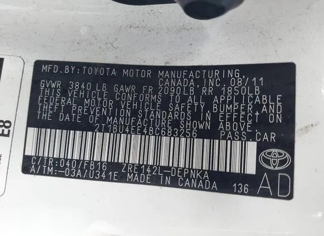 2T1BU4EE4BC683256 2011 2011 Toyota Corolla- LE 9