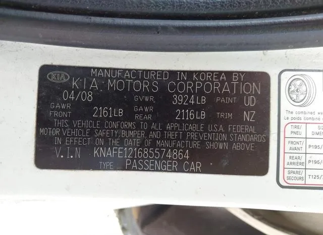 KNAFE121685574864 2008 2008 KIA Spectra- EX 9