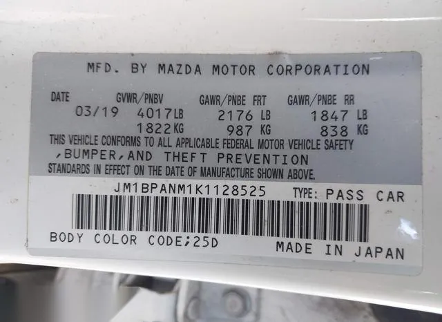 JM1BPANM1K1128525 2019 2019 Mazda 3- Premium Package 9