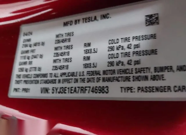 5YJ3E1EA7RF746983 2024 2024 Tesla Model 3- Long Range Dual 9