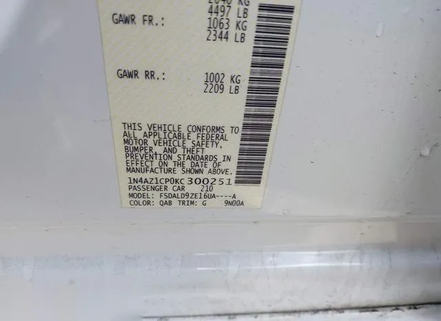 1N4AZ1CP0KC300251 2019 2019 Nissan Leaf- SV 8