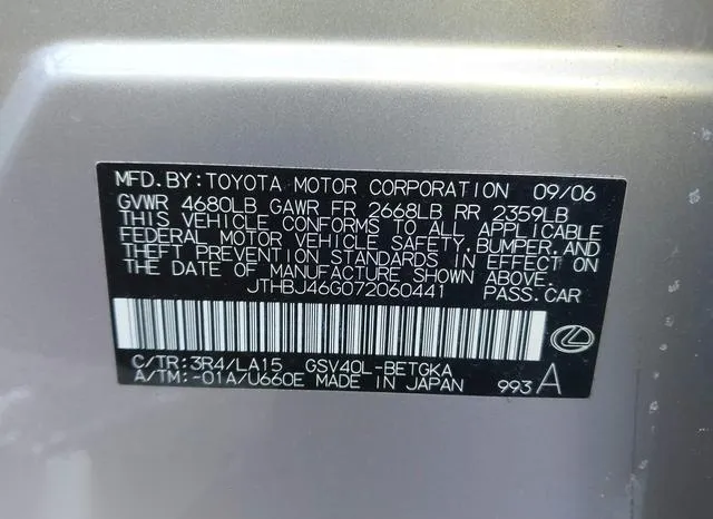 JTHBJ46G072060441 2007 2007 Lexus ES- 350 9