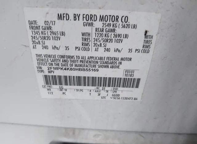 2FMPK4K80HBB55169 2017 2017 Ford Edge- Titanium 9