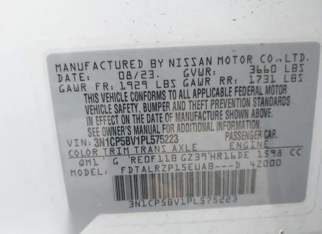 3N1CP5BV1PL575223 2023 2023 Nissan Kicks- S Xtronic Cvt 9