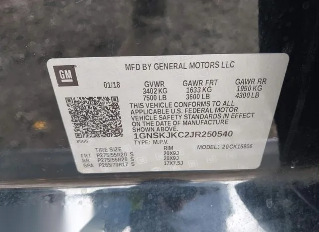 1GNSKJKC2JR250540 2018 2018 Chevrolet Suburban- Premier 9