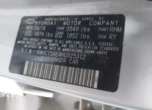 KMHCT5AE4HU325312 2017 2017 Hyundai Accent- SE 9