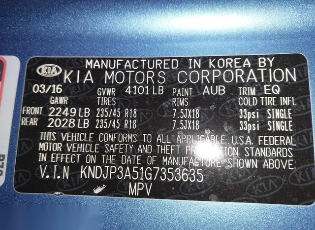 KNDJP3A51G7353635 2016 2016 KIA Soul- - 9