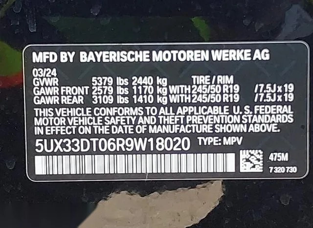 5UX33DT06R9W18020 2024 2024 BMW X4- Xdrive30I 9