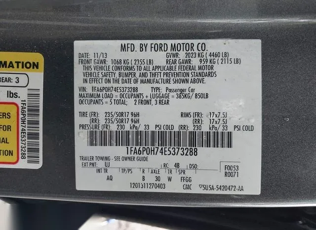 1FA6P0H74E5373288 2014 2014 Ford Fusion- SE 9