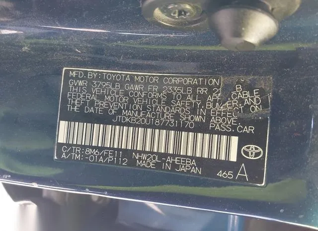 JTDKB20U187731170 2008 2008 Toyota Prius 9