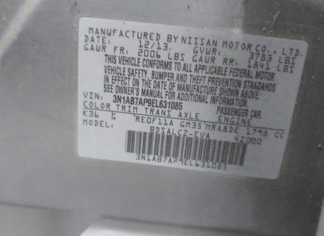 3N1AB7AP9EL631085 2014 2014 Nissan Sentra- S 9