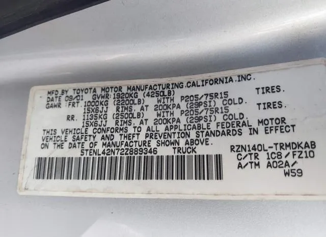 5TENL42N72Z889346 2002 2002 Toyota Tacoma 9