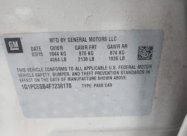 1G1PC5SB4F7238170 2015 2015 Chevrolet Cruze- 1Lt Auto 9