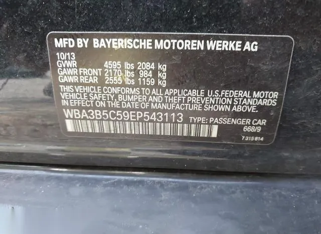 WBA3B5C59EP543113 2014 2014 BMW 3 Series- 328I Xdrive 9