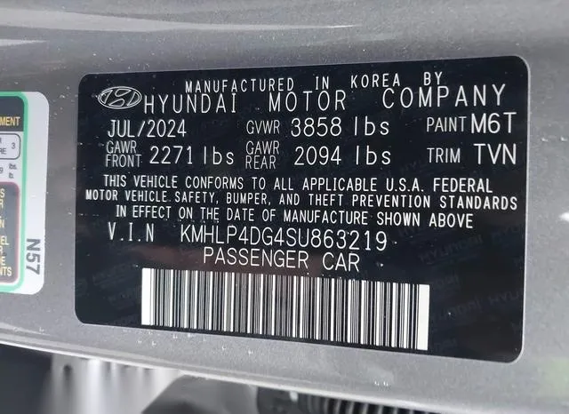 KMHLP4DG4SU863219 2025 2025 Hyundai Elantra- Limited 9