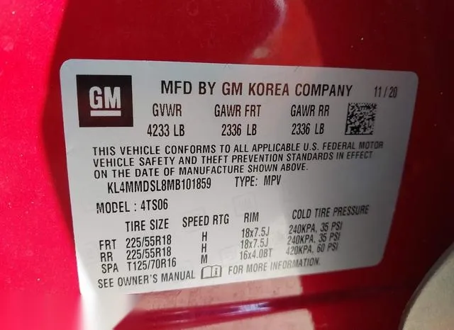 KL4MMDSL8MB101859 2021 2021 Buick Encore- GX Fwd Select 9