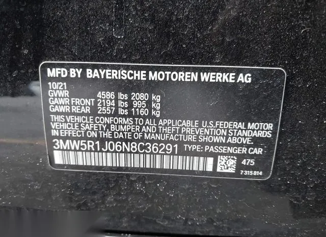 3MW5R1J06N8C36291 2022 2022 BMW 3 Series- 330I 9