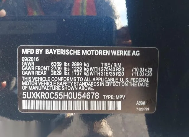 5UXKR0C55H0U54678 2017 2017 BMW X5- Xdrive35I 9