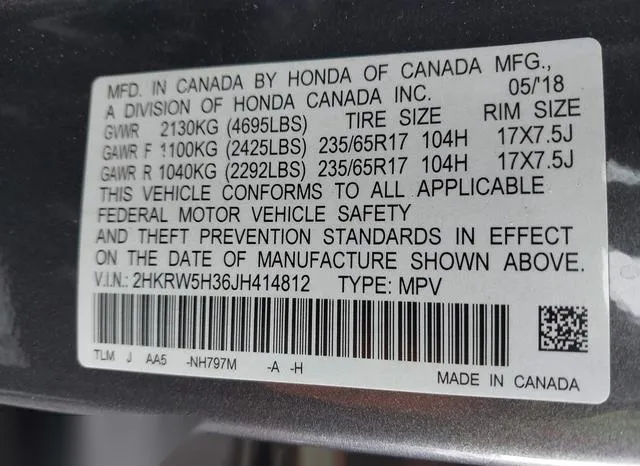 2HKRW5H36JH414812 2018 2018 Honda CR-V- LX 9