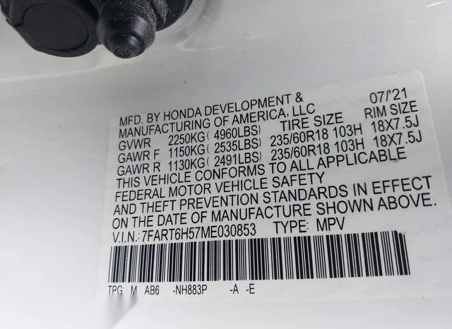 7FART6H57ME030853 2021 2021 Honda CR-V- Hybrid Ex 9