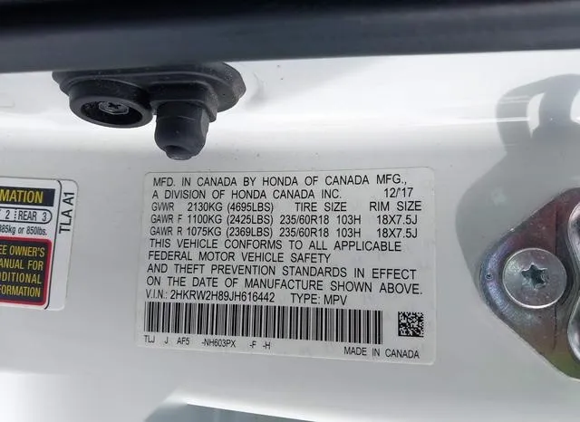 2HKRW2H89JH616442 2018 2018 Honda CR-V- Ex-L/Ex-L Navi 9