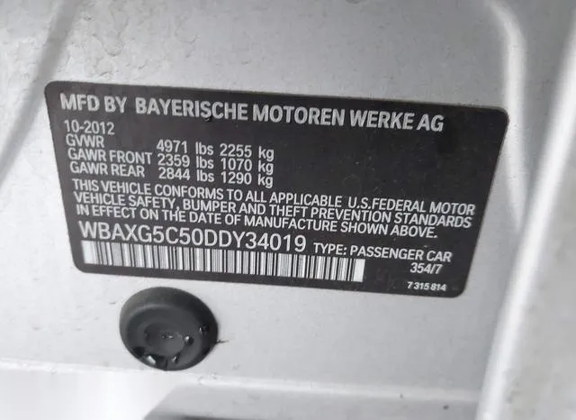 WBAXG5C50DDY34019 2013 2013 BMW 5 Series- 528I 9