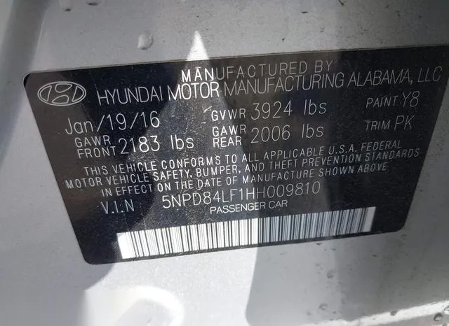 5NPD84LF1HH009810 2017 2017 Hyundai Elantra- Limited 7