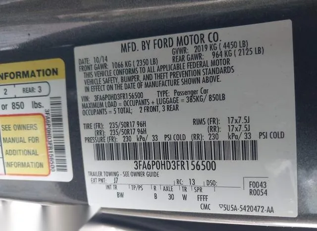 3FA6P0HD3FR156500 2015 2015 Ford Fusion- SE 9