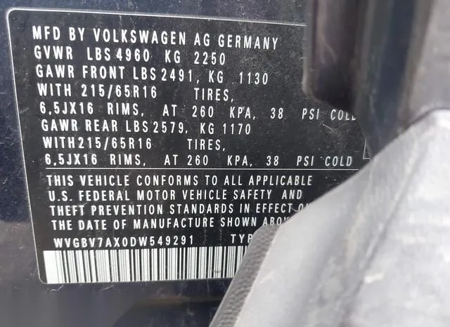 WVGBV7AX0DW549291 2013 2013 Volkswagen Tiguan- S 9