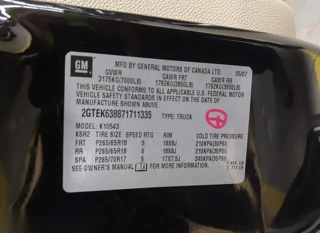 2GTEK638871711335 2007 2007 GMC Sierra- 1500 Denali 9