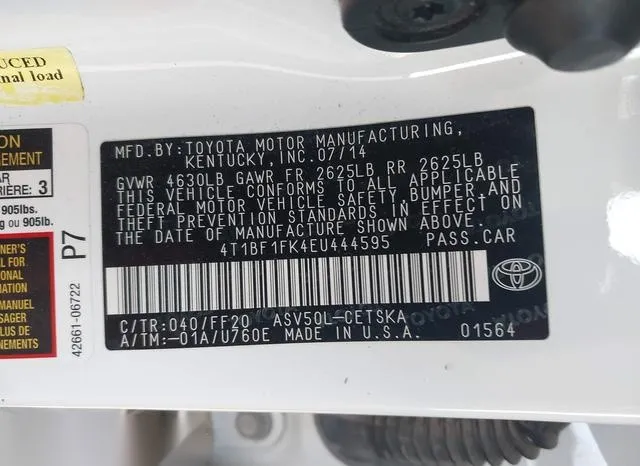 4T1BF1FK4EU444595 2014 2014 Toyota Camry- SE 9