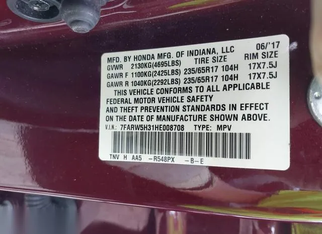 7FARW5H31HE008708 2017 2017 Honda CR-V- LX 9