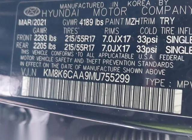 KM8K6CAA9MU755299 2021 2021 Hyundai Kona- Sel Plus 9